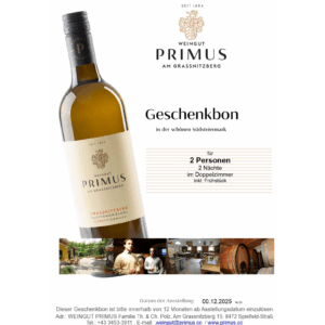 Gutschein für 2 Personen für 2 Nächte inkl Frühstück